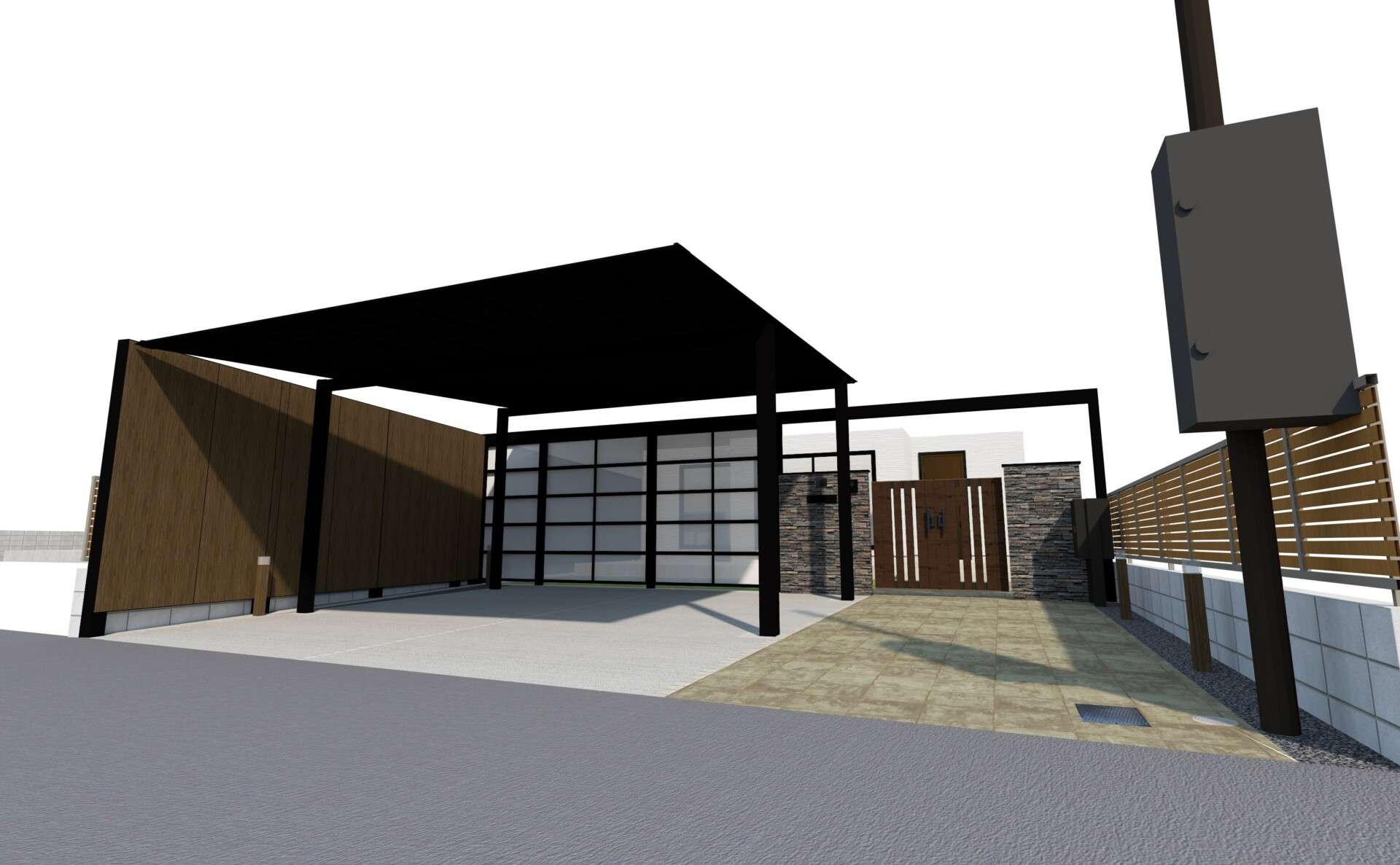 外構リフォーム提案の3Dパース完成イメージ(別角度)