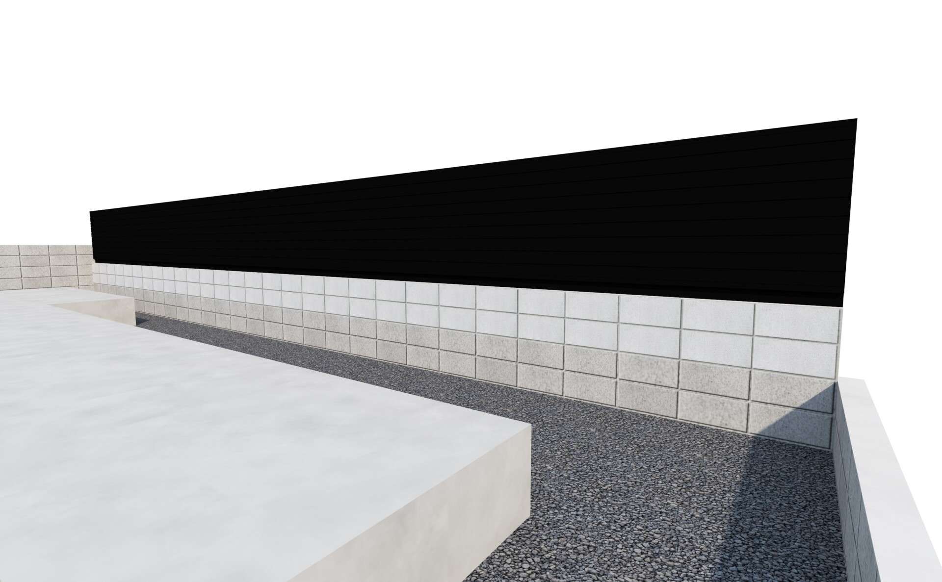 隣地との目隠しフェンスを立体で確認できる3Dパース