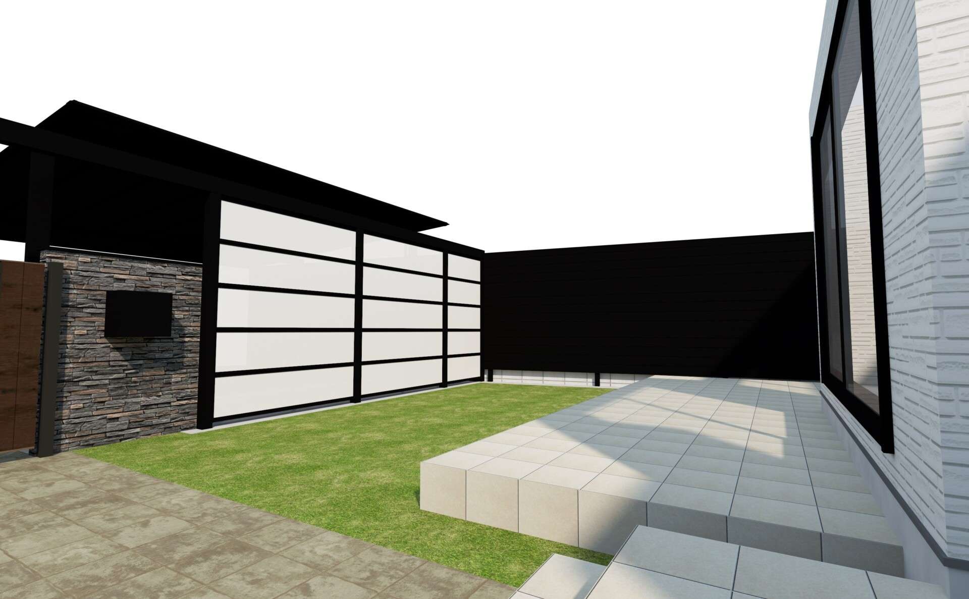 門まわり部分の3Dレンダリングイメージ