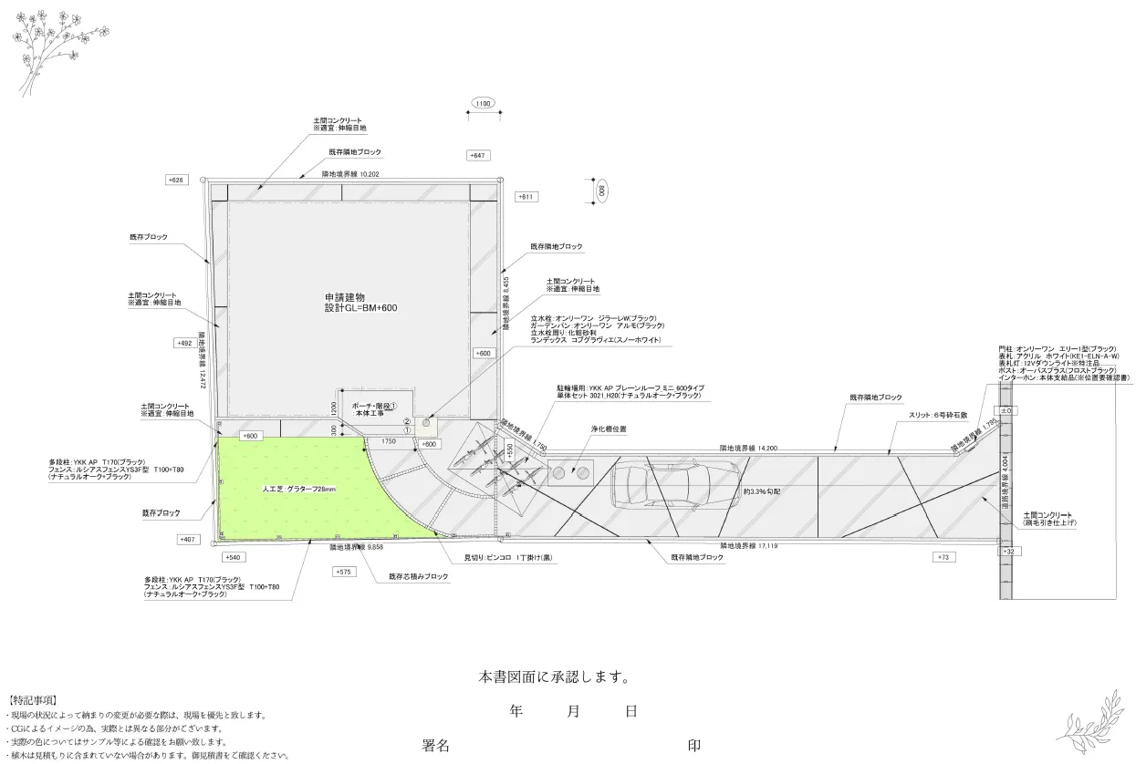 旗竿地を視覚化した、平面図